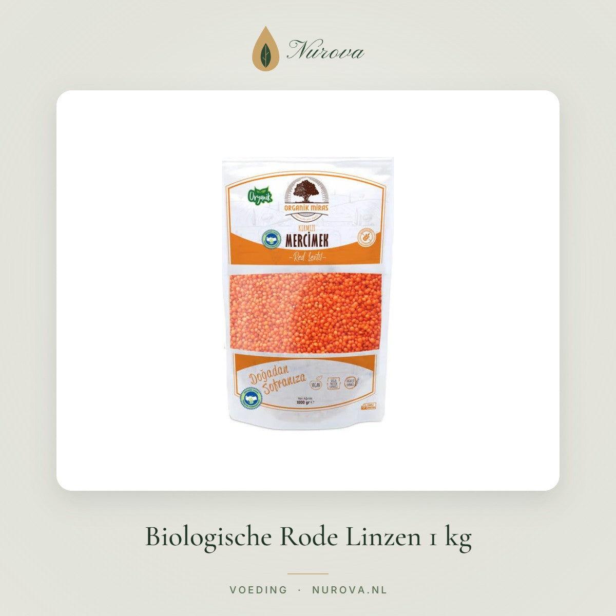 Biologische Rode Linzen 1 kg – Nurova