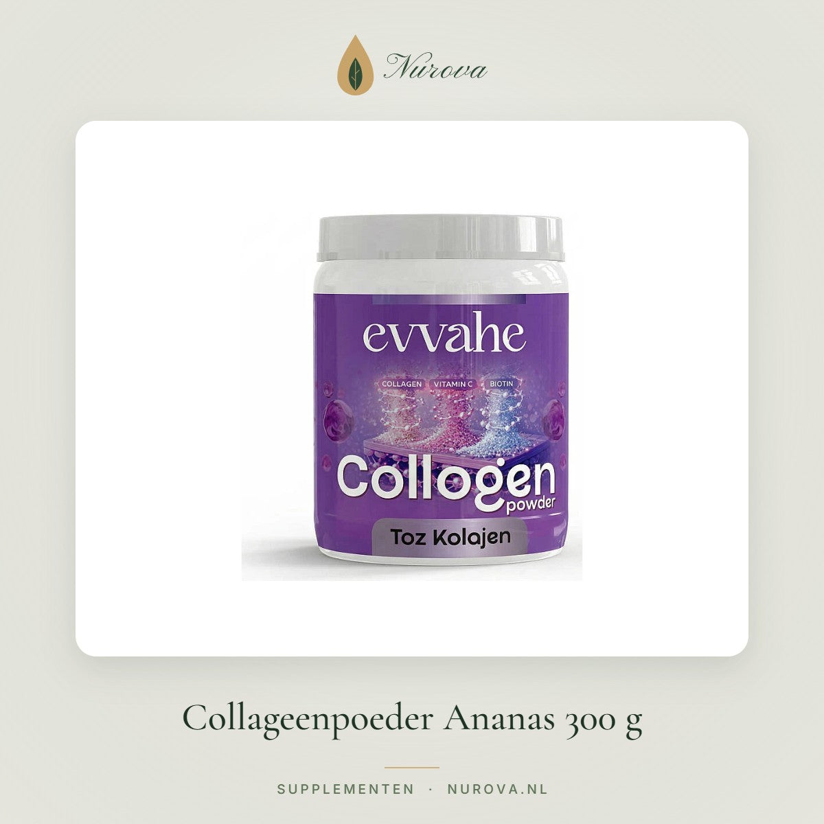 Collageenpoeder Ananas 300 g – Nurova