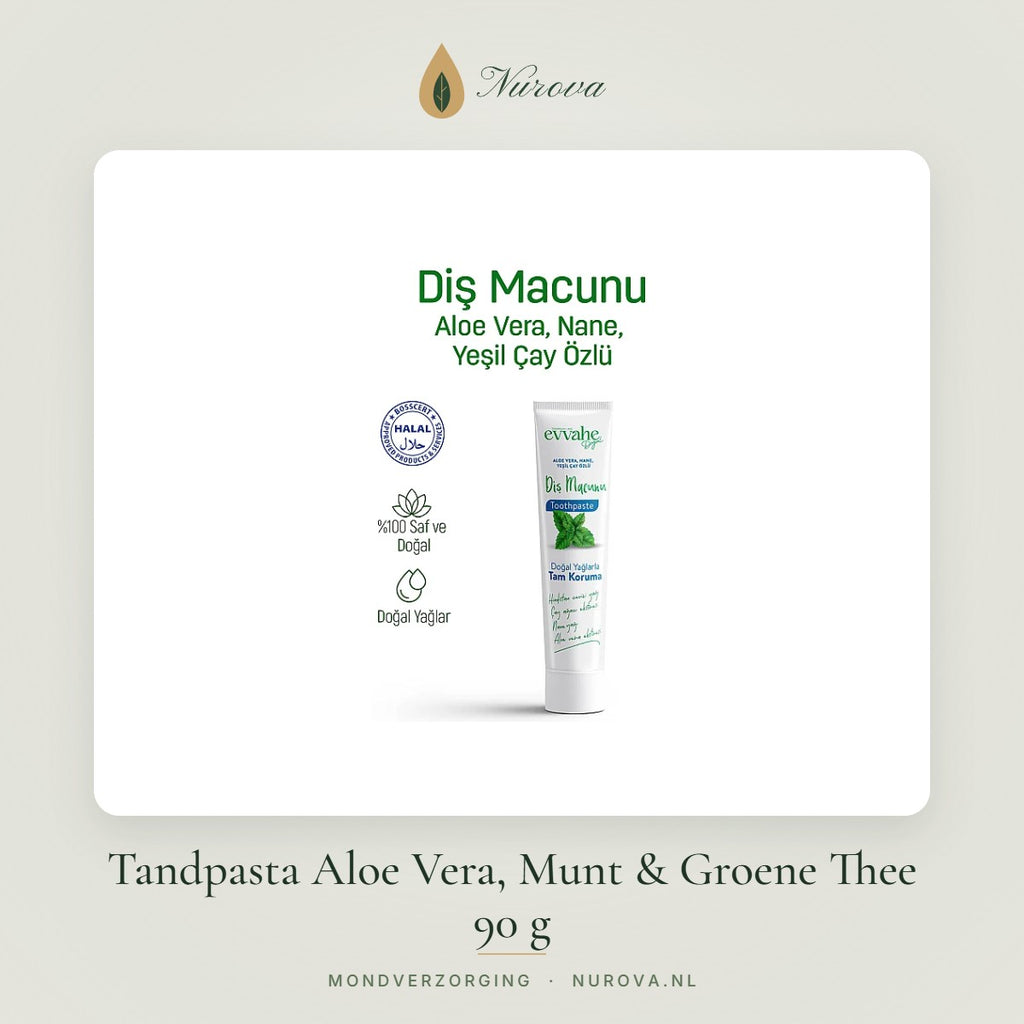 Tandpasta Aloe Vera, Munt & Groene Thee 90 g – Nurova